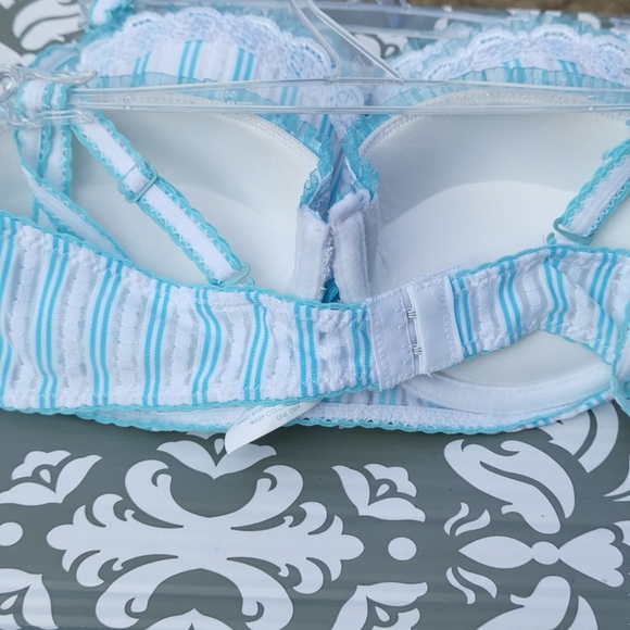 Rene Rofe Convertible White & Blue Bra - Picture 9 of 13